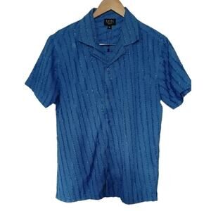 Boohoo Man Embellished Semi Sheer Shirt Blue Medium